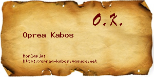 Oprea Kabos névjegykártya